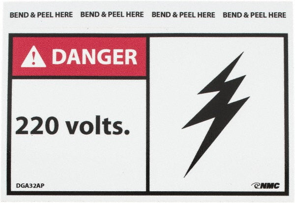 Danger - 20 Volts Label - AccuformNMC DGA32AP