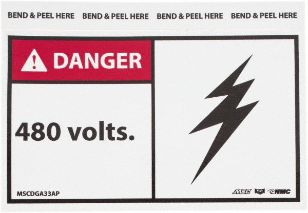 Danger - 480 Volts Label - AccuformNMC MSCDGA33AP