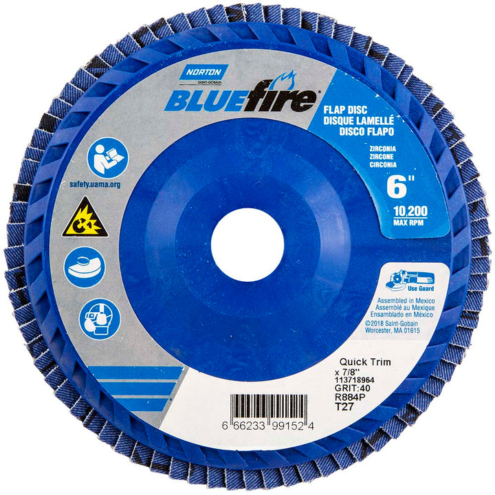 6" 40-Grit Zirconia Alumina Disc - Norton 66623399152