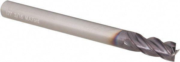 3/16" 4-Flute Solid Carbide Square End Mill, ALtima - M.A. Ford. 17718710A