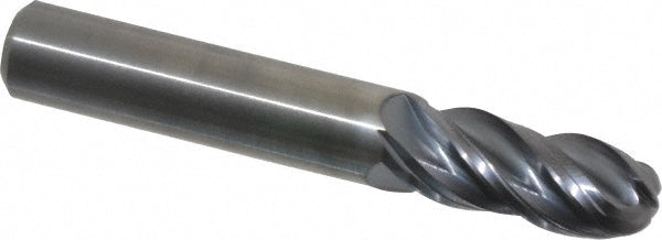 3/8" 4-Flute Solid Carbide Ball End Mill, AlTiN - Kennametal 4067346