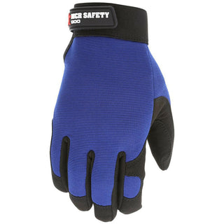 2X-Large Black; Blue Spandex; Synthetic Mechanic's & Lifting Gloves - MCR Safety 900XXL