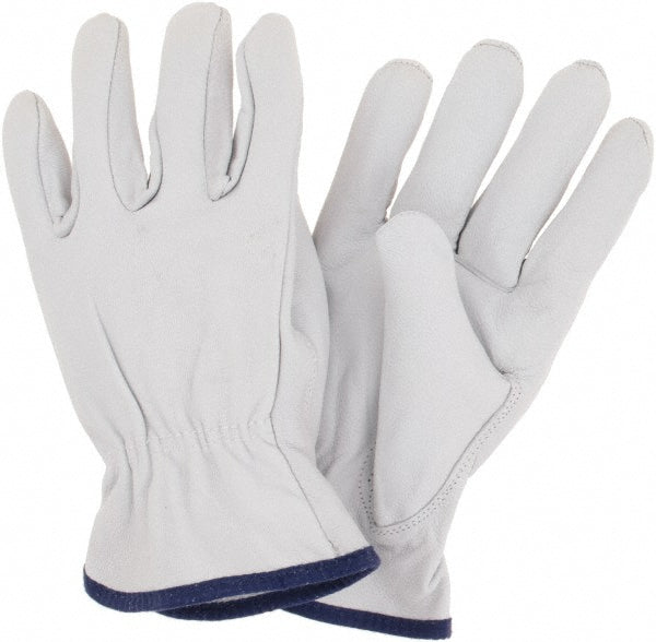 X-Large White; Brown Goatskin Leather General Purpose Gloves - MCR Safety 3613XL