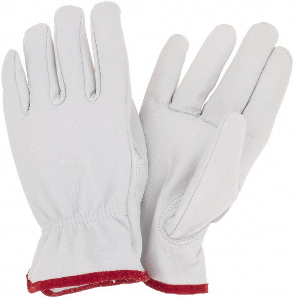 Small White; Brown Goatskin Leather General Purpose Gloves - MCR Safety 3613S
