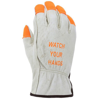 2X-Large Beige; Brown; Orange Pigskin Leather General Purpose Gloves - MCR Safety 3413HVIXXL