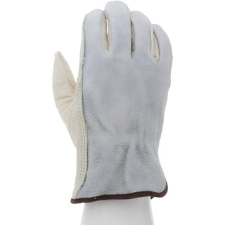 Medium Beige; Gray; Brown Cowhide Leather General Purpose Gloves - MCR Safety 32055M