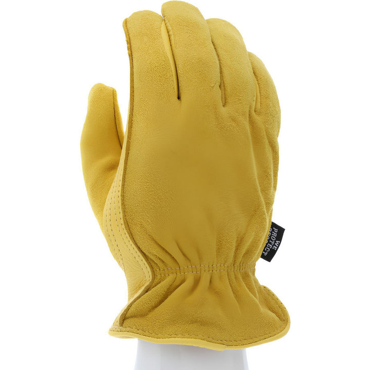 Medium Gold Deerskin Leather General Purpose Gloves - MCR Safety 3555M