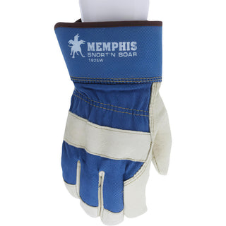 X-Large Beige; Blue; Brown Pigskin Leather General Purpose Gloves - MCR Safety 1925WXL