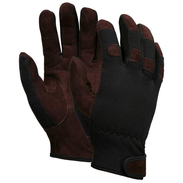 2X-Large Brown; Black Spandex; Cowhide Leather Mechanic's & Lifting Gloves - MCR Safety 920XXL