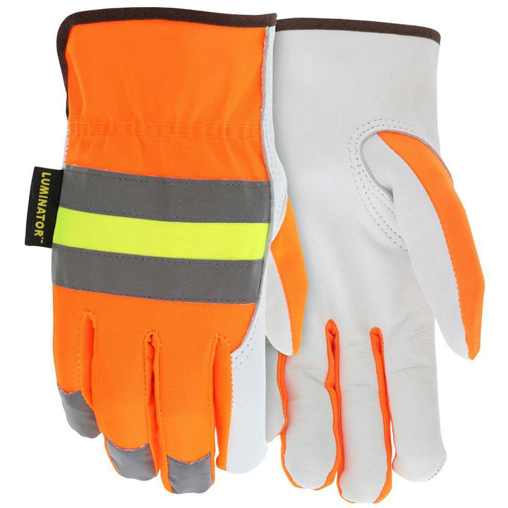 X-Large White; Brown; Orange Goatskin Leather General Purpose Gloves - MCR Safety 36111XL