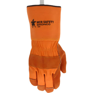 Large Russet; Orange; Brown Cowhide Leather General Purpose Gloves - MCR Safety 1690