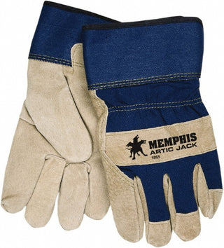 X-Large Beige; Blue; Brown Pigskin Leather General Purpose Gloves - MCR Safety 1955XL