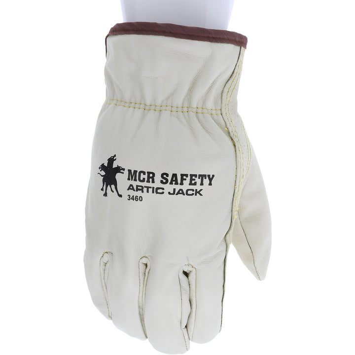 Large Beige; Brown Pigskin Leather General Purpose Gloves - MCR Safety 3460L