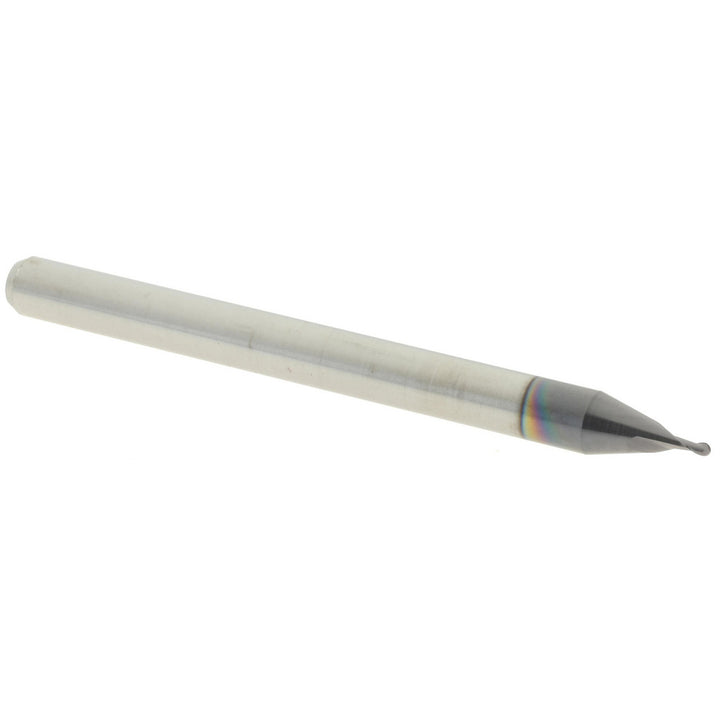 0.0260" 2-Flute Solid Carbide Ball End Mill, AlTiN - Accupro 14797402