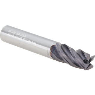 1/2" 4-Flute Solid Carbide Corner Radius End Mill, TX - SGS 36858