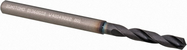 0.1360" Solid Carbide Screw Machine Drill Bit, Coated, 135° point - Sumitomo U101019
