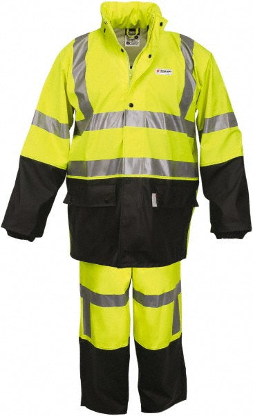 Large Black; Lime; Black; Lime Disposable; Flame-Resistant; Flame-Retardant; Rain Protective Garment - MCR Safety 5182SL