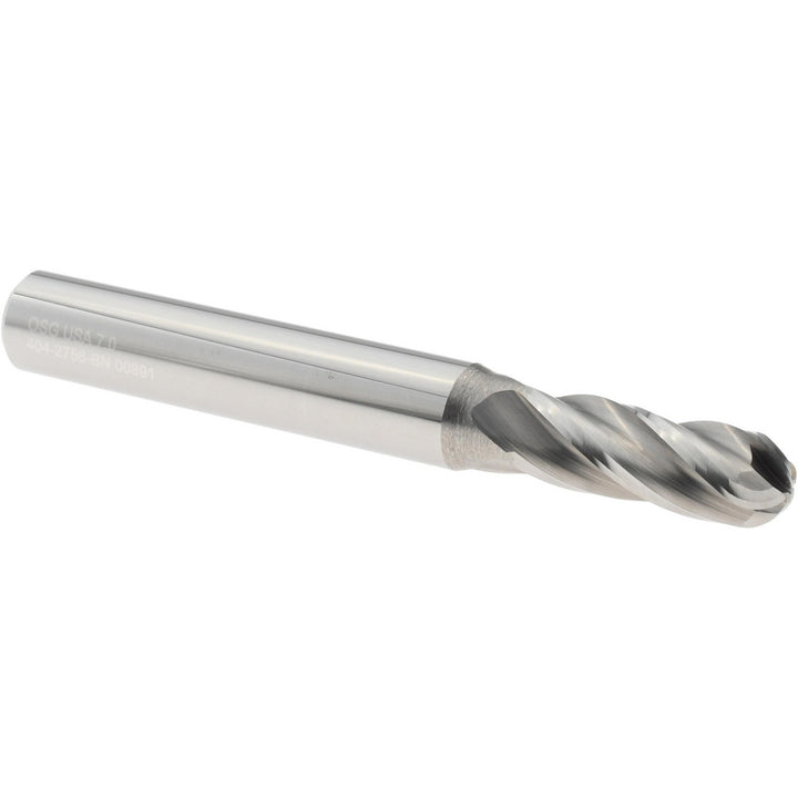 0.2756" 4-Flute Solid Carbide Ball End Mill - OSG 404-2756-BN