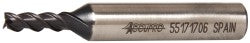 3/16" 3-Flute Powdered Metal Square End Mill, TiAlN - Accupro 39511