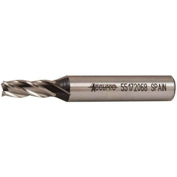 1/4" 4-Flute Powdered Metal Square End Mill - Accupro 39456