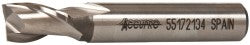 3/8" 2-Flute Powdered Metal Square End Mill - Accupro 39548