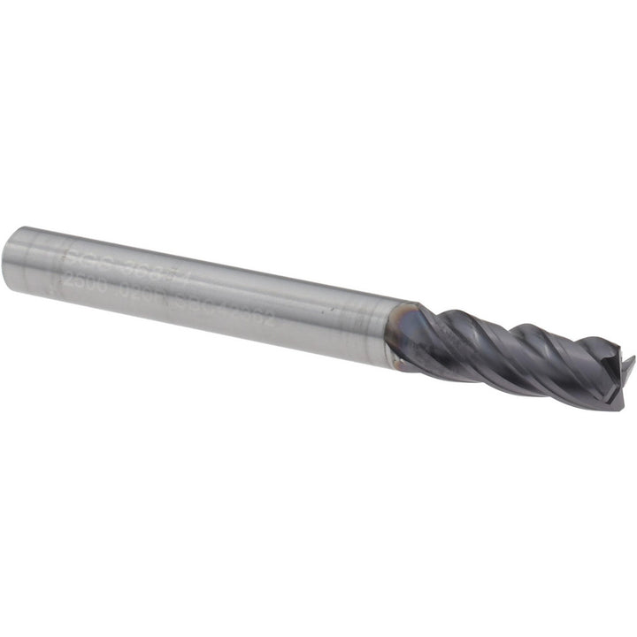 1/4" 4-Flute Solid Carbide Corner Radius End Mill, TX - SGS 36854