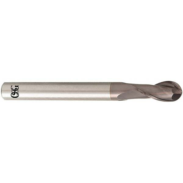0.0394" 2-Flute Solid Carbide Ball End Mill, TiAlN - OSG HP418-0390