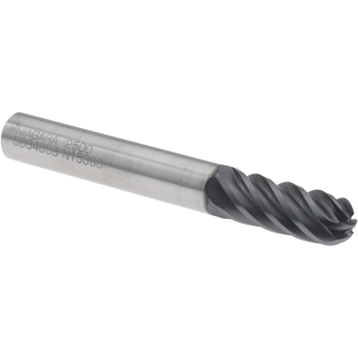 1/4" 6-Flute Solid Carbide Ball End Mill, AlTiN - Seco 03115938