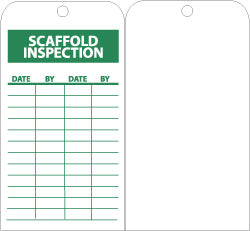 SCAFFOLDSPECTION DATE___ BY ___ DATE ___ BY ___ Tag - AccuformNMC RPT167