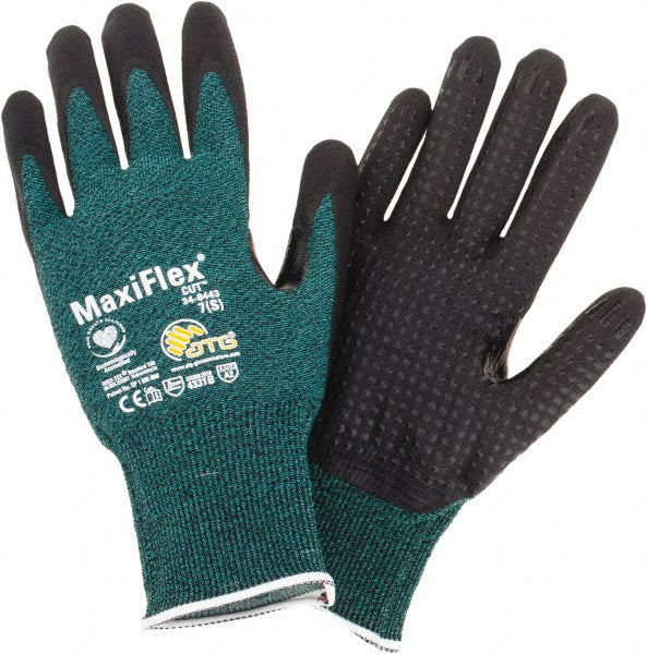 Small Green Engineered Yarn Cut-Resistant Gloves - ATG 34-8443/S