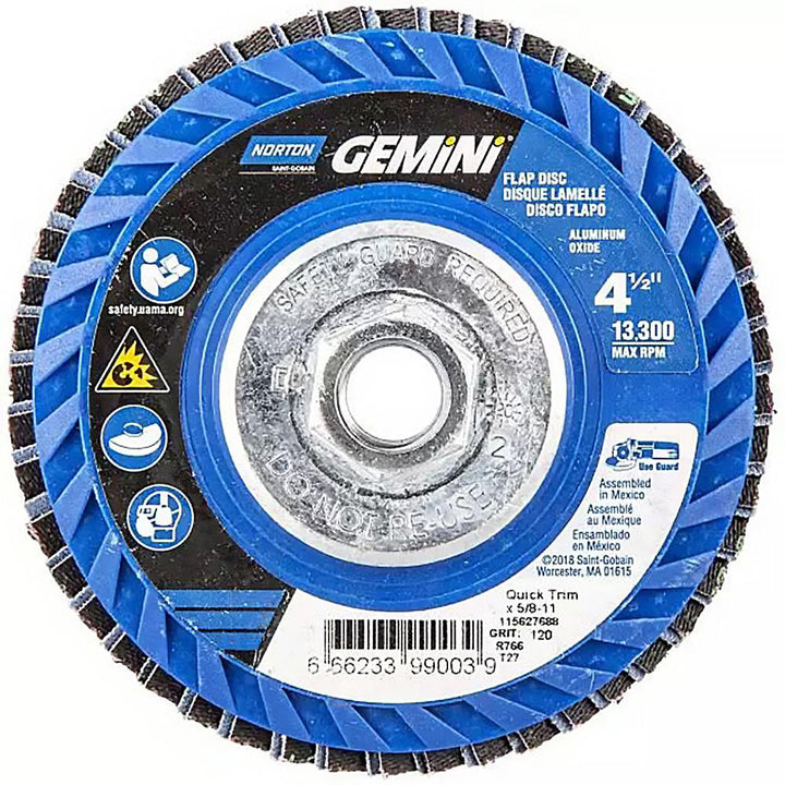 4-1/2" 120-Grit Zirconia Alumina Disc - Norton 66623399003