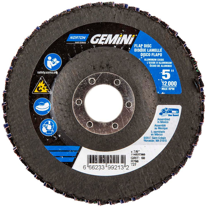 5" 60-Grit Zirconia Alumina Disc - Norton 66623399213