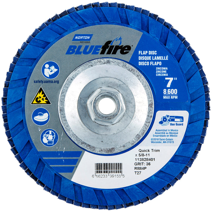 7" 36-Grit Zirconia Alumina Disc - Norton 66623399155