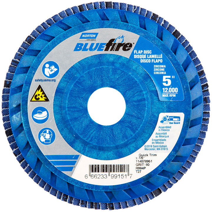 5" 80-Grit Zirconia Alumina Disc - Norton 66623399151