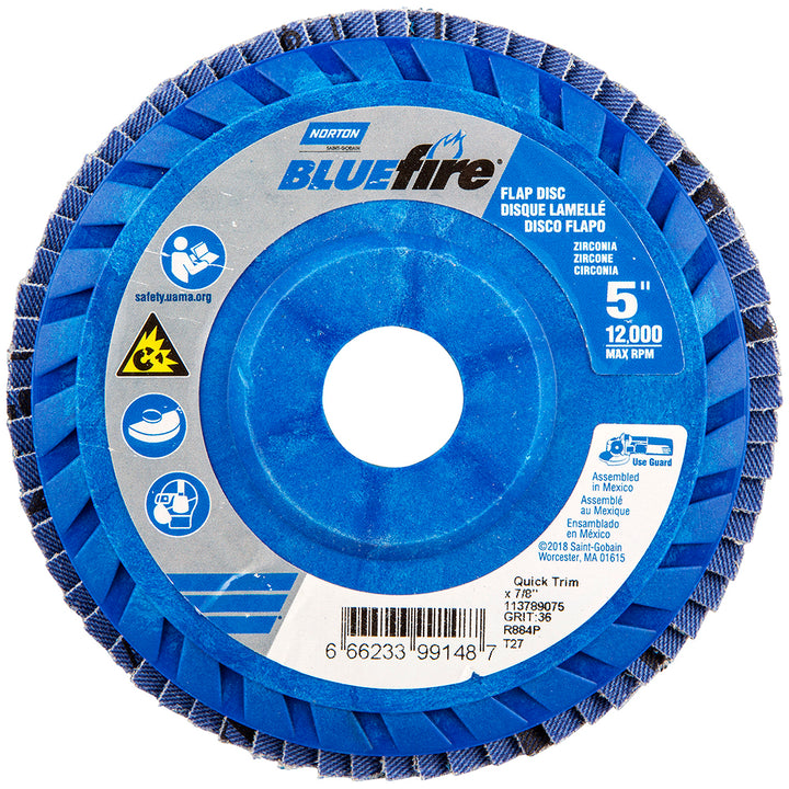 5" 36-Grit Zirconia Alumina Disc - Norton 66623399148