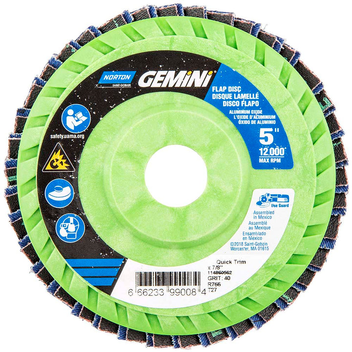 5" 40-Grit Zirconia Alumina Disc - Norton 66623399008