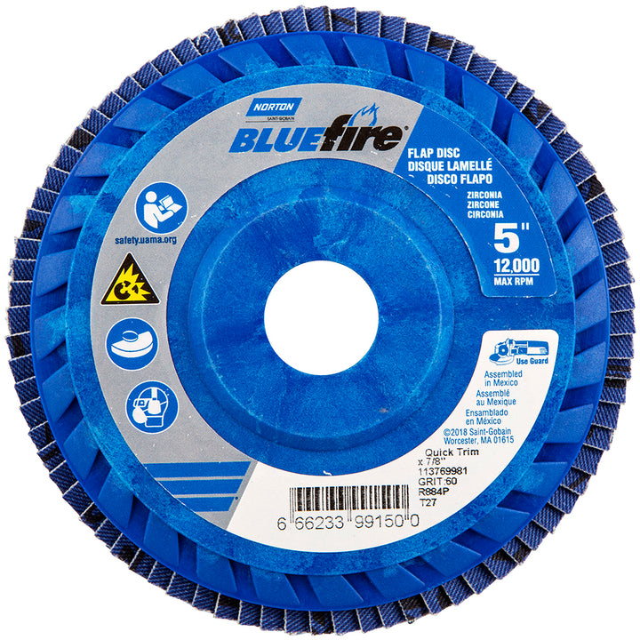 5" 60-Grit Zirconia Alumina Disc - Norton 66623399150