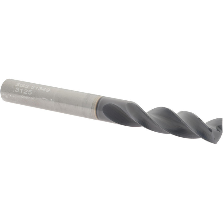 5/16" Solid Carbide Screw Machine Drill Bit, AlTiN, 145° point - SGS 51349