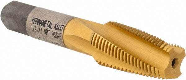 1/8-27 NPT High-Speed Steel Tap, TiN - Kennametal 5629794