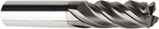 1/2" 4-Flute Solid Carbide Corner Radius End Mill, AlCrN - American Tool Service 661-5000-030