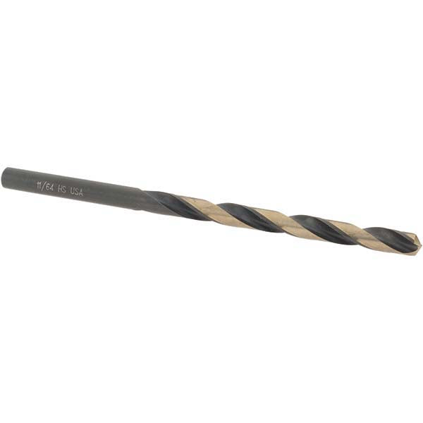 11/64" High Speed Steel Drill Bit, Gold; Oxide, 135° point - Cle-Line C18007