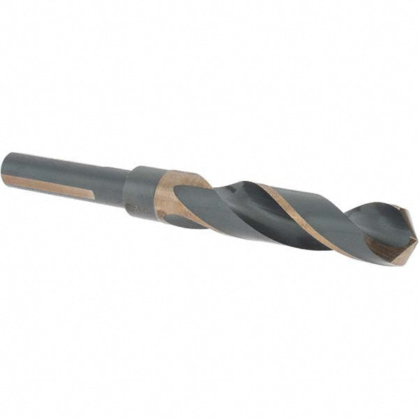 45/64" High-Speed Steel Reduced Shank Drill Bit, Gold, 118° point - Cle-Line C17043