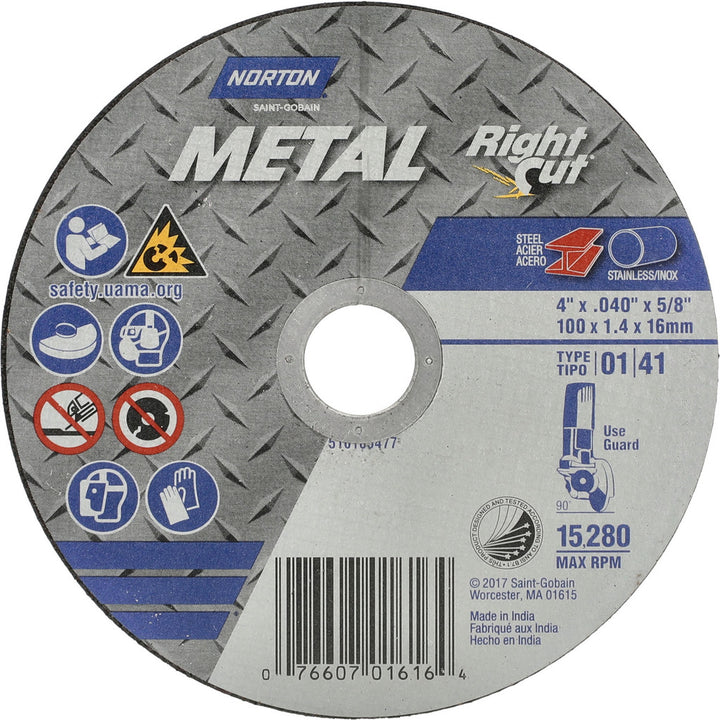 4" Aluminum Oxide Grinding & Cutoff Wheel - Norton 07660701616