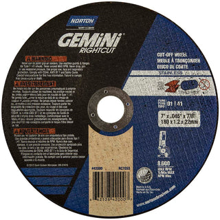 7" Aluminum Oxide Grinding & Cutoff Wheel - Norton 66252842000