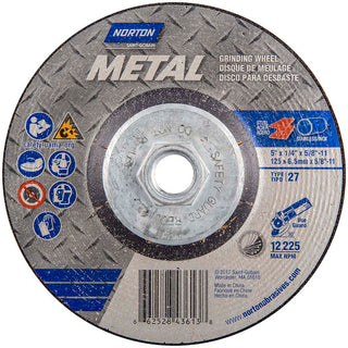 5 x 1/4" 24-Grit Aluminum Oxide Grinding & Cutoff Wheel - Norton 66252843613