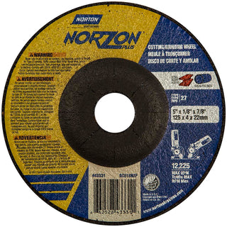 5 x 1/8" 24-Grit Ceramic Alumina Grinding & Cutoff Wheel - Norton 66252843331