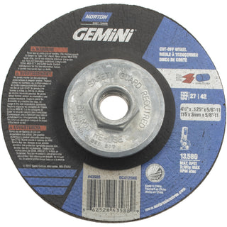 4-1/2 x 1/8" 36-Grit Aluminum Oxide Grinding & Cutoff Wheel - Norton 66252843588