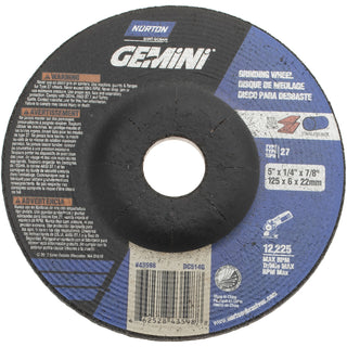 5 x 1/4" 24-Grit Aluminum Oxide Grinding & Cutoff Wheel - Norton 66252843598