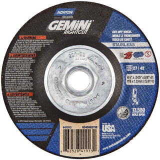 4-1/2" 46-Grit Aluminum Oxide Grinding & Cutoff Wheel - Norton 66252841913