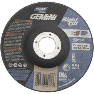 5" 46-Grit Aluminum Oxide Grinding & Cutoff Wheel - Norton 66252842036